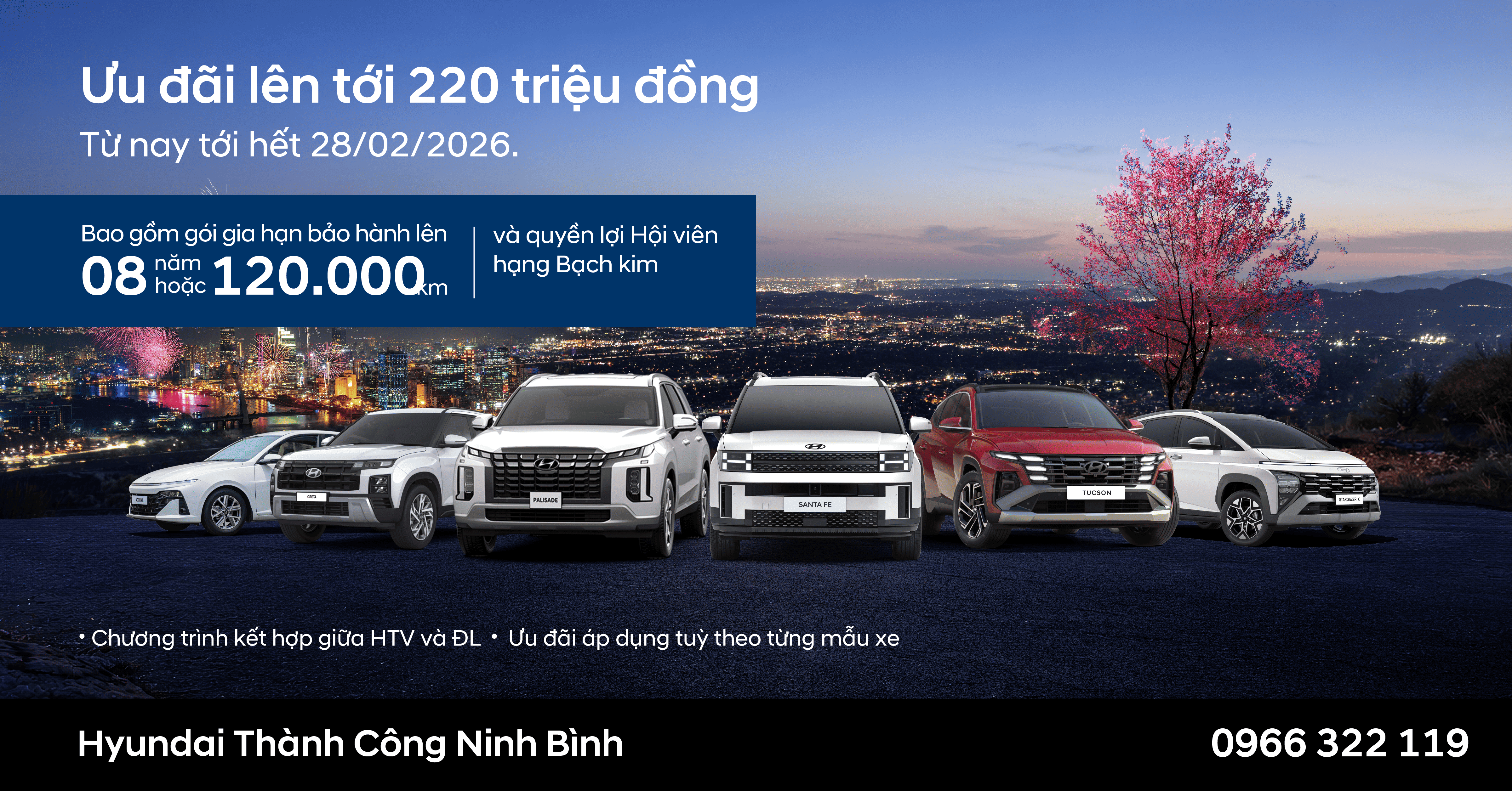 HYUNDAI THÀNH CÔNG NINH BÌNH TRIỂN KHAI CHƯƠNG TRÌNH ƯU ĐÃI THÁNG 2 “MUA XE NHƯ Ý - ĐÓN XUÂN PHÚ QUÝ”